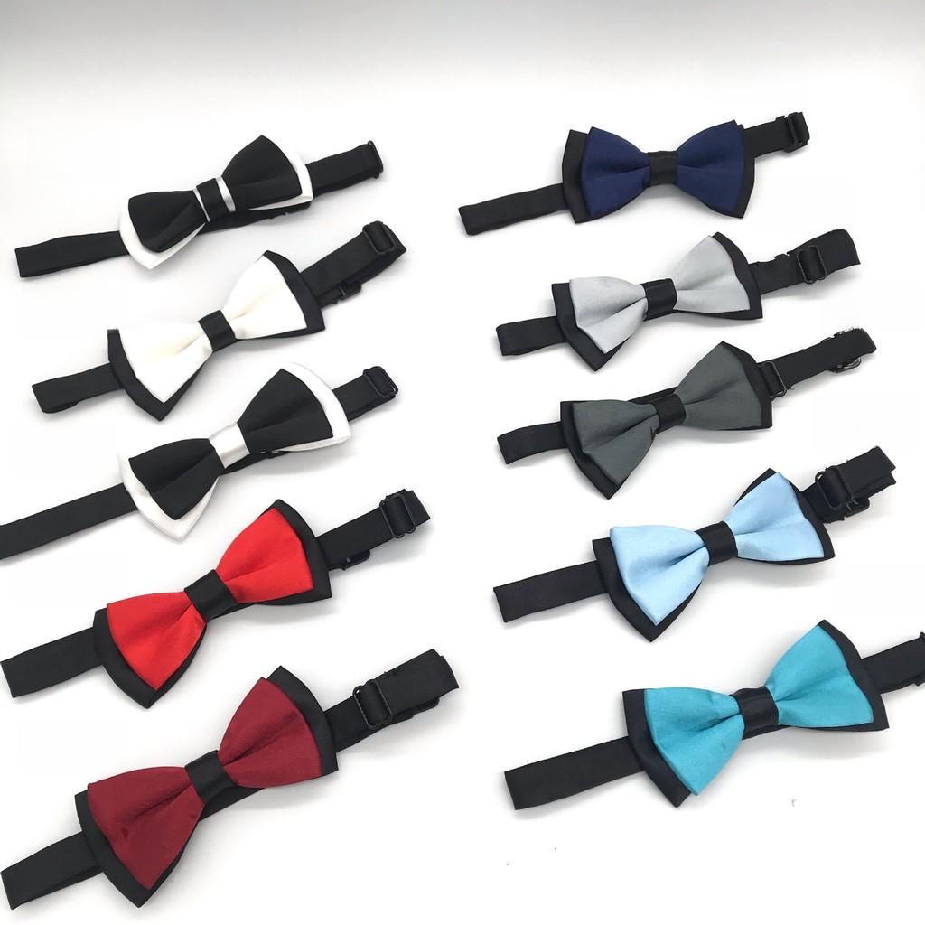 Childrens Double Layer Bicolor Bow Tie With Classic Style For Kids Formal Events