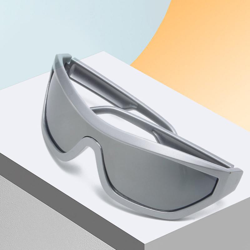 Wrap Around Sunglasses Cycling Sports Steampunk Sun Glasses Men Trendy One Piece Frameless Glasses Ladies Shades Fashion Eyewear