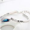 Fashion Women Silver Plated Crystal Chain Bangle Cuff Charm Bracelet Jewelry