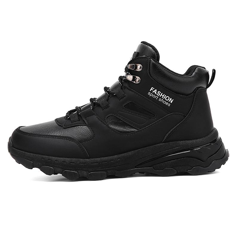 

Men s High Top Waterproof Hiking Boots Spring Autumn Non Slip Black Outdoor Comfortable Trekking Shoes for Men 46 чорний
