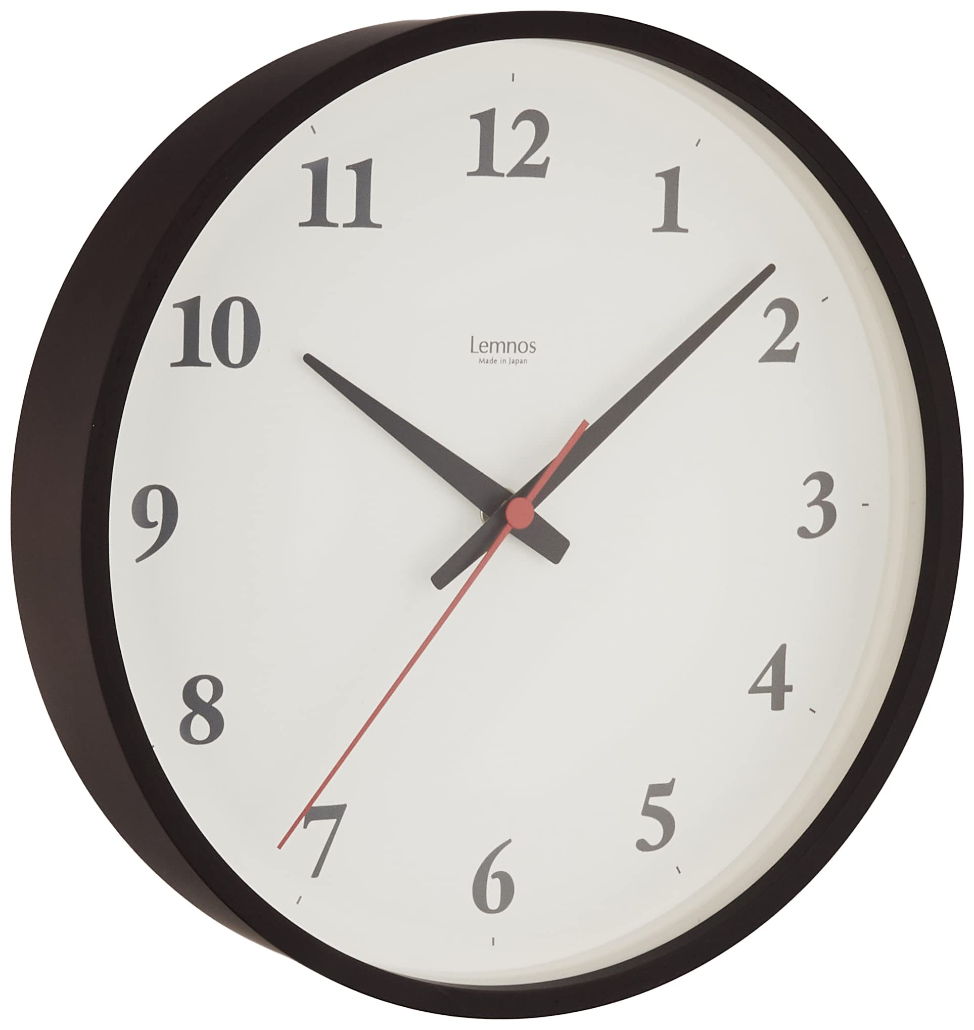 

Lemnos LC22-02W BW Analog Radio-Controlled Wall Clock, Brown Plywood, Natural Wood Grain, Diameter 25.4cm