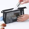 Portable Nylon Mesh Makeup Bag Transparent Travel Toiletry Organizer Stationery Storage Pouch