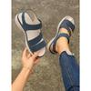 New Summer Women's Casual Wedge Heel Flat Soled Plus Size One Strap Sandals
