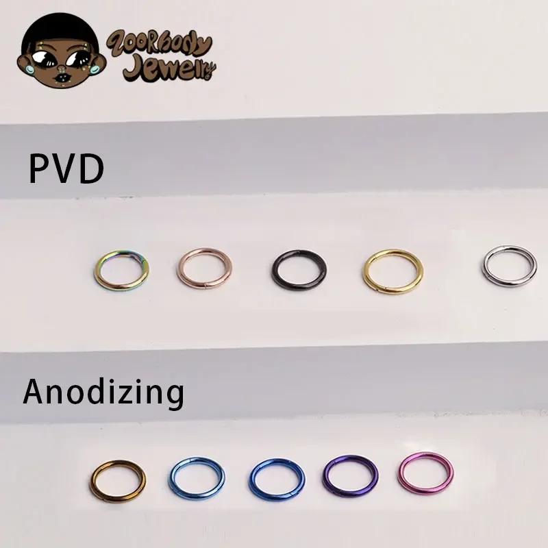 Piercing Naso Titanio G23 F136 Grado Impiantabile 14G 16G 18G 20G Clicker Diaframma Piercing Trago Gioielli Corpo Sexy