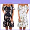 Usa Women Floral Off Shoulder Sling Dress For Effortless Casual Beach Style