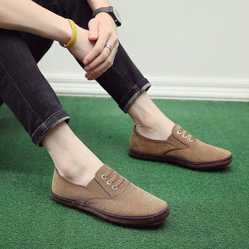 New Spring and Autumn Models Beef Tendon Sole Single Shoes Men's Work Shoes Non-slip Soft Sole Medium and Old Dad Shoes Lazy Cloth Shoes Comfortable