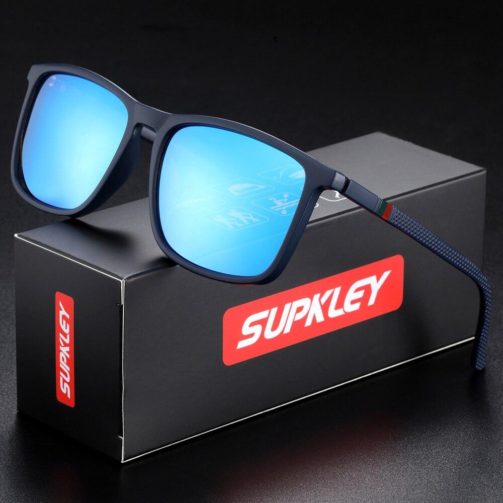 

SUPKLEY Sports Sunglasses for Men Polarized Comfortable Wear Square Sun Glasses Male Light Weight Eyewear Accessory with Origina