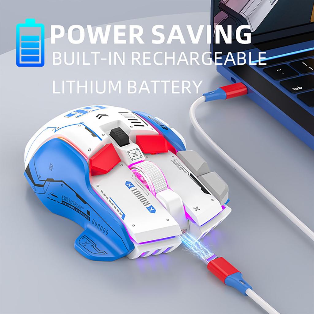 Wireless Bluetooth Gaming 10 Macro Programmable 3 Modes 5 Adjustable 11 RGB Silent and Ergonomic Mouse, Keys, Connection 2.4G, Wired, BT, DPI,