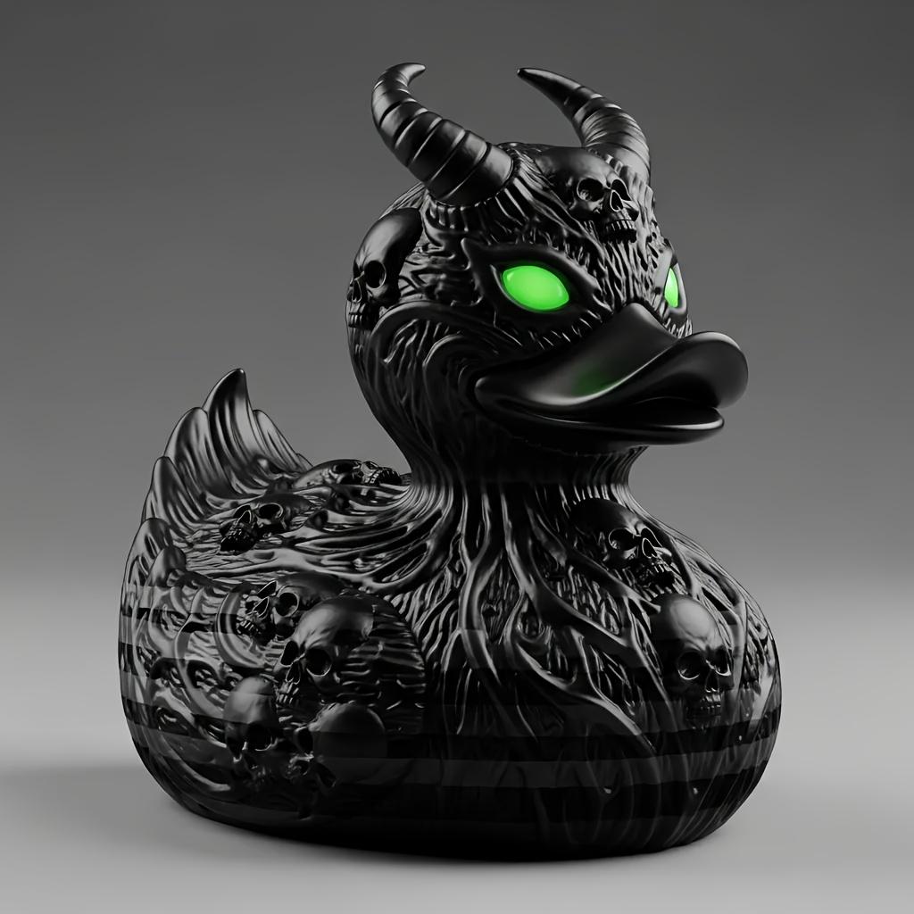 Xykk01 1Pcs Whimsical Devil Duck Creative Home Desktop Statue Ornament