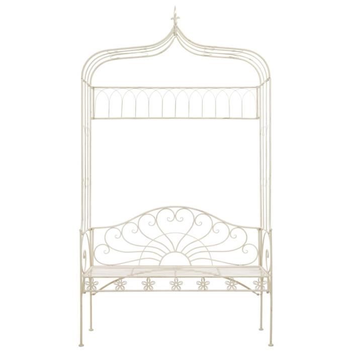 VidaXL Garden Bench 122 Cm Antique White Iron