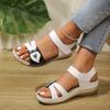 New Plus Size Open Toe Women's Sandals Outdoor Casual Sandals Women Round Toe Mixed Color Wedges Rivet Shoes Women Zapatos Mujer