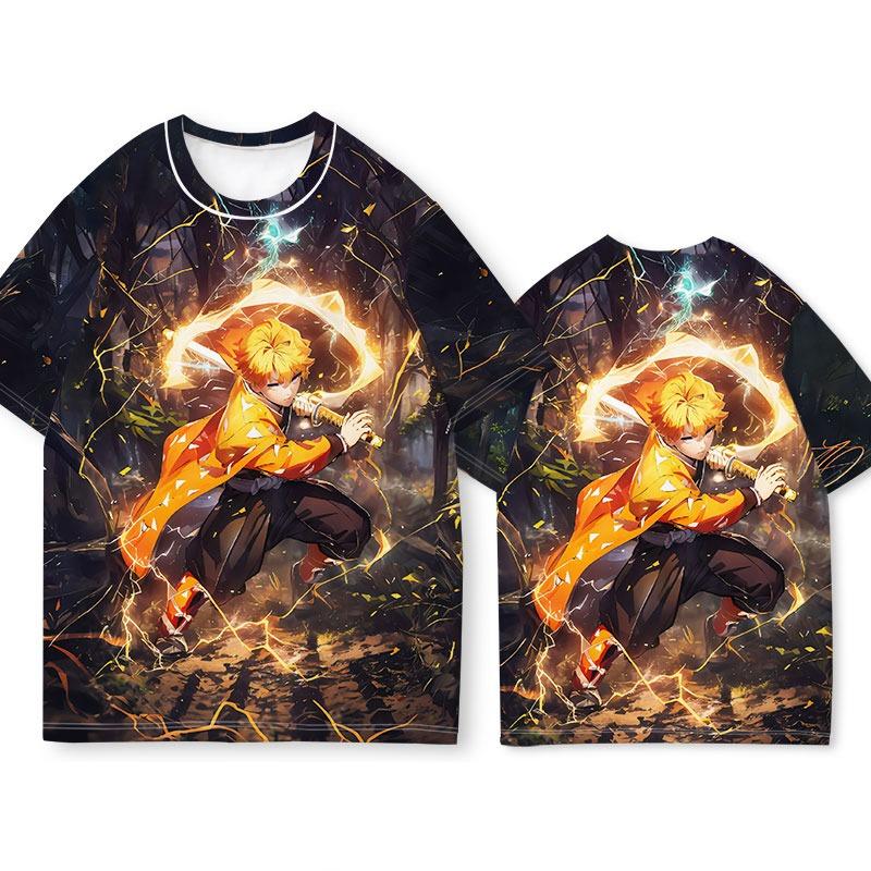 New Demon Slayer T-shirt Summer Short Sleeved T-shirt Surrounding Fashion Y Men's Anime 3D Printed T-shirt Loose Casual T-shirt