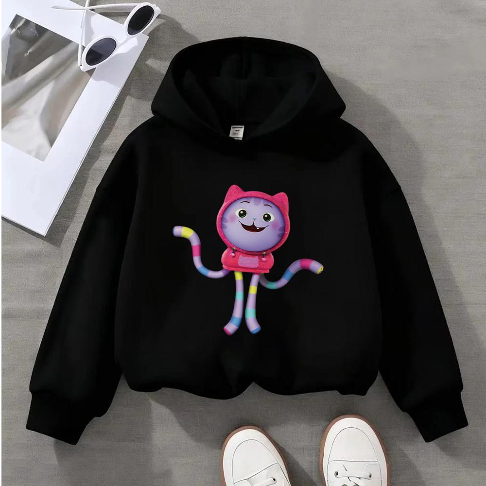 Hoodies Sweatshirts Kids Unisex Cute Cartoon Cat Pattern Children's Sweatshirt Long Sleeve Hooded Jumper Fashion Casual Top