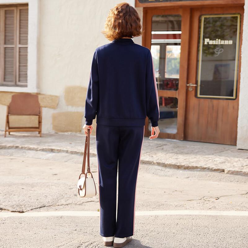 Pasite Women's 2025 Autumn Colorblock Lapel Tracksuit Set