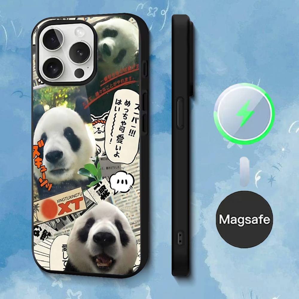 Fubao Panda Phone Case For iPhone 17,16,15,14,13,12,11,Pro,Max,Plus,Mini,SE4,E Magnetic Magsafe Wireless Charging