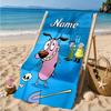 Custom Name Cowardly-Dog Adventure Beach Towel Microfiber Beach Towel, Lightweight and Quick-Dry, for Summer Travel, Swimming Pool Gift