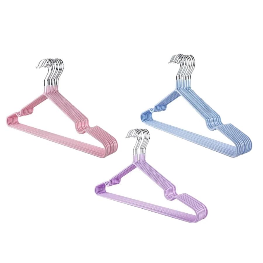 10pcs Children Adult Clothes Hanger Clothes Drying Rack Non-Slip Metal Shirt Hook Hangers Coat Hanger Clothes Accessories Rack