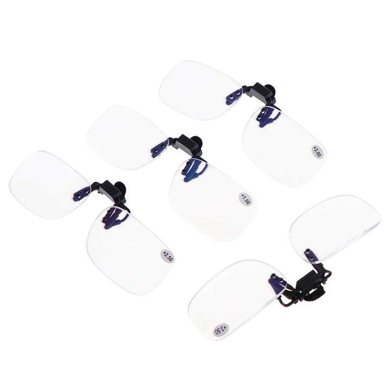 Ultra-Light Clip Presbyopic Glasses Rimless Flip Up Down Reading Glasses With Clip Optical Lenses Magnifying Glasses For Reading