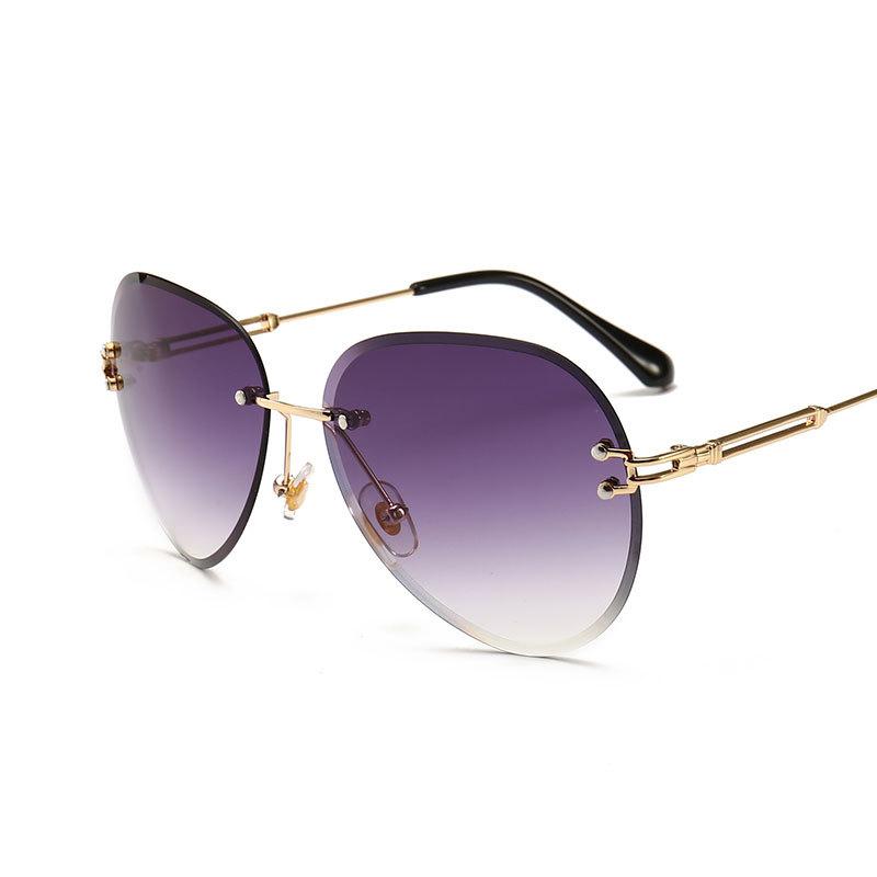 Fashion Vintage Rimless Sun Glasses Women Luxury Ladies Sunglasses Shades UV Protection Stylish Oculos Feminino Gafas