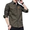 Long-sleeve Shirt for Men, Spring and Autumn, Pure Cotton Casual Jacket, Outdoor Work Shirt, Loose Fit, Plus Size Men's Top, Trendy