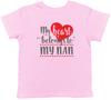 My Heart Belongs To My Nan Childrens Kids T-Shirt Boys Girls