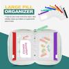 Large 7-Day Waterproof Pill Organizer with Color-Coded L-Size Zippered Pouches for Weekly Medication Storage