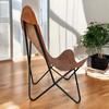 Retro Vintage leather butterfly chair Leather accent chair living room chair
