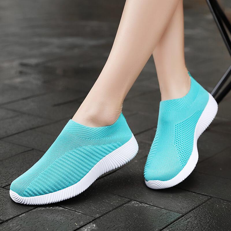 Fashion Comfortable And Breathable Elastic Socks Shoes Flat Socks And Casual Lightweight Flying Woven Footwear Women's Shoes Versatile