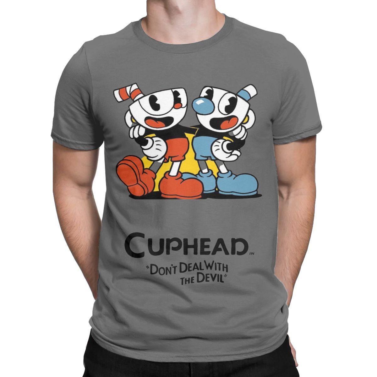

Чоловічі футболки CUPHEAD Don t Deal With Devil Відеоігри Mugman Бавовняний одяг Вінтажні футболки з коротким рукавом з круглим вирізом Принт S