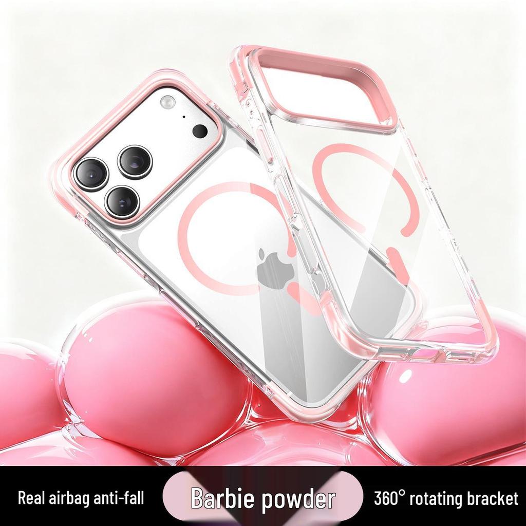 iPhone 17 Pro Max Color-Block Airbag Transparent Magnetic Case - New Anti-Fall Protective Cover