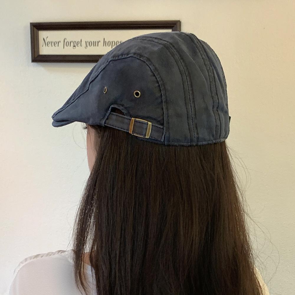 Beret Autumn and Winter Do Old Forward Cap Rub Color Stitching Retro Forward Cap Female Trend Fashion Duck Tongue Cap