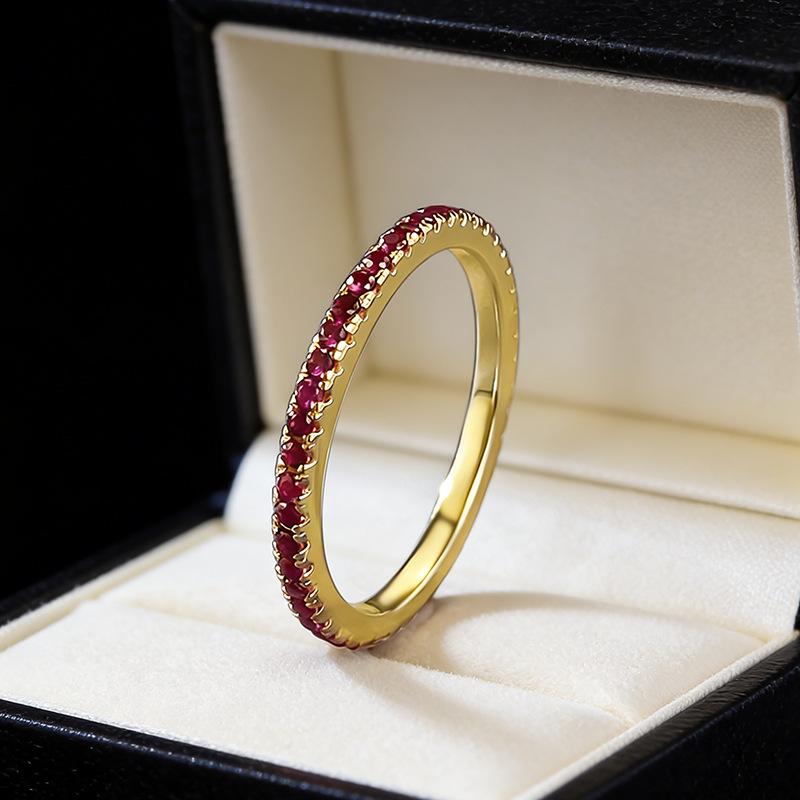 

Luoxi Temple Jewelry S925 Sterling Silver Diamond Stackable Thin Band Ring Bestseller Size 9