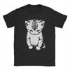 Mens Funny Sad Cat Meme T Shirts Pure Cotton Clothing Novelty Short Sleeve Crewneck Tees Party TShirts