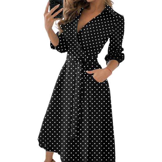 Lady Petticoats Plus Size Women Dress Butterfly Print V Neck Lace Up Long Sleeve Evening Dress for Banquet