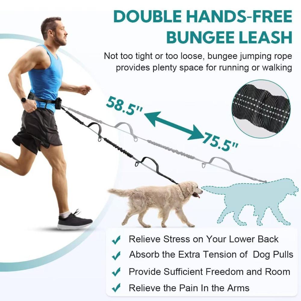 Reflective Strip Dog Running Waist Leash Retractable Dong Walking Leash  Medium and Large Dogs