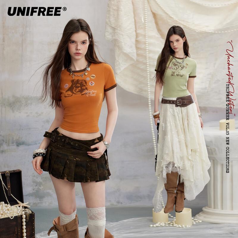 UNIFREE Color-block Slim-fit T-shirt M