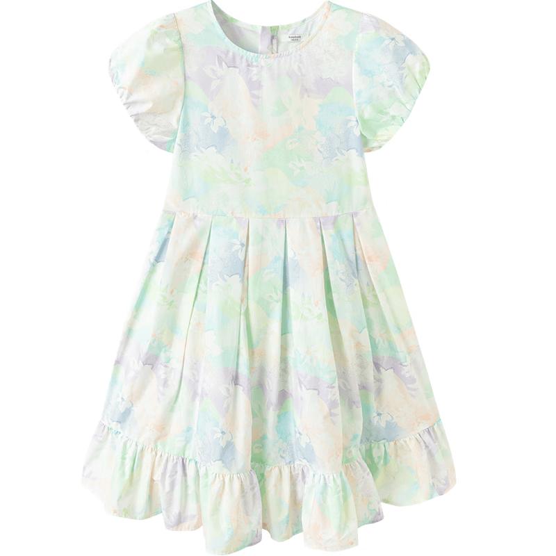 Balabala Girls  Sweet Bubble Sleeve Summer Dress 160