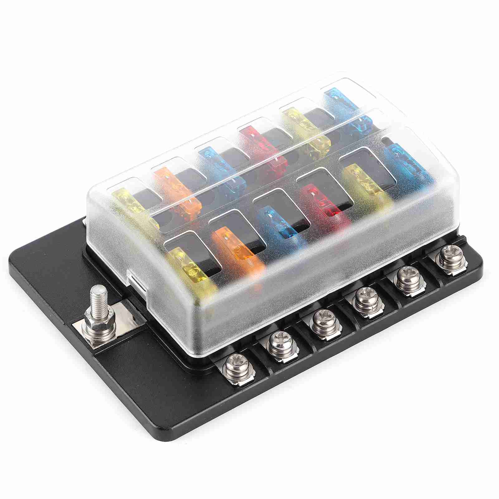 

12-контактный держатель блока предохранителей с лезвием и светодиодным индикатором, водонепроницаемый чехол для автомобиля, лодки, автобуса, яхты