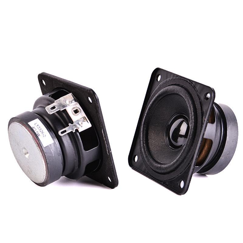 2.25" 5W Square Mid-High Frequency Speaker with Cloth Edge, External Magnet, and Mounting Holes - Small HiFi Speaker Accessory