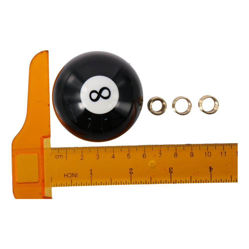 Black Ball Shift Knob Acrylic 5 6 Speed Gear Shifter Knob Round 2.1*2.1inch 8-Shaped Manual Shift Handle 3 Adapters