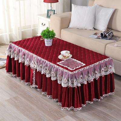 Rosa imponente manteles de encaje Simple Rectangular mesita para café de sala de estar falda antideslizante acolchado bordado TV gabinete cubierta antipolvo