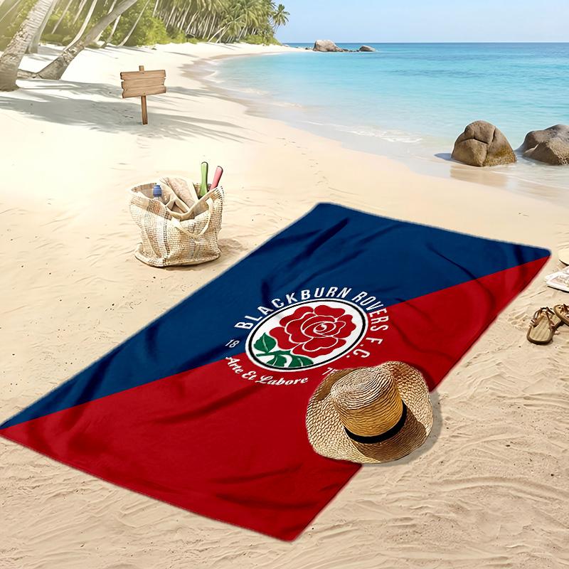 Telo Mare con Stampa Calcio Blackburn Rovers, Telo Grande Morbido Asciugatura Rapida per Spiaggia Campeggio Nuoto