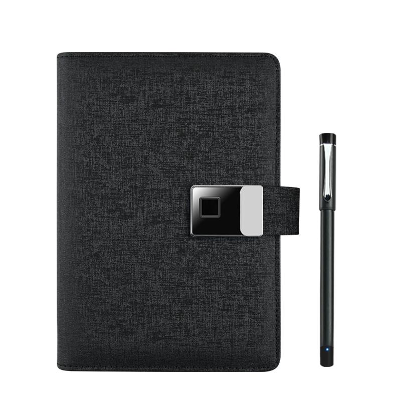 Manufacturer A5 Leather Notebooks Reusable Smart Notepads Custom Logo Printed Planner Business Notebook (Black,A5&Normal notebook)