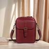 Leather Small Crossbody Cell Phone Bag & Adjustable Removable Strap Zipper Shoulder Handbag Purse Trendy Sling Bag for Women Men