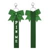 Pack of 8 Elegant Glitter Cheerleader Keychain Accessories Rhinestones Cheer Bowknot Ribbon Sports Team Spirit Gifts