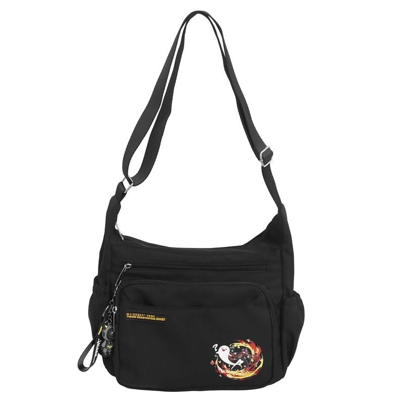 

Trendy Urban Nylon Crossbody Bag For Men And Women With Stylish Simple Design Single чёрный