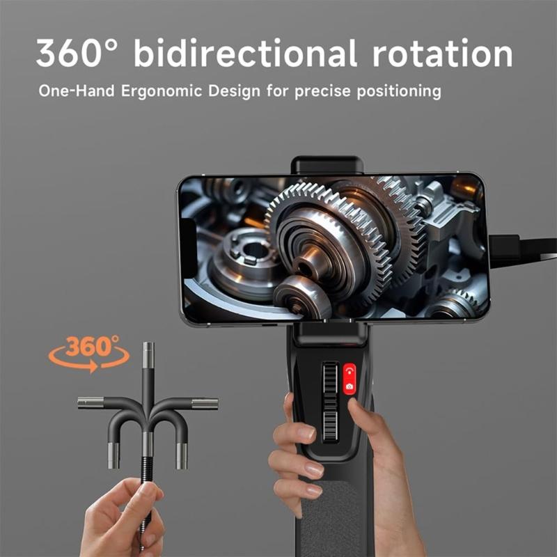 Industrial Endoscope With 1080P High Resolution Camera For Vehicle Maintenance And Pipe Inspection Flexible Tube With LED Lighting