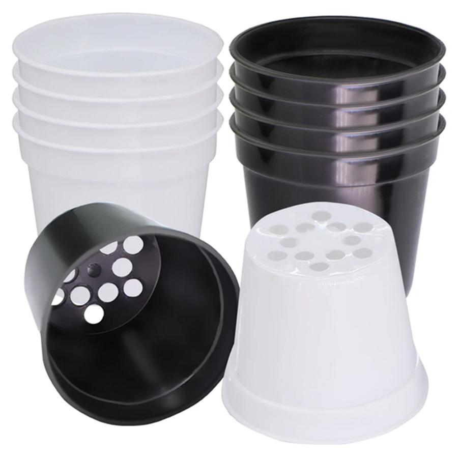 10Pcs Mini Circular Plastic Succulent Seedling Pots Lightweight Reusable Plant Nursery Pots for Indoor Tabletop Cultivation