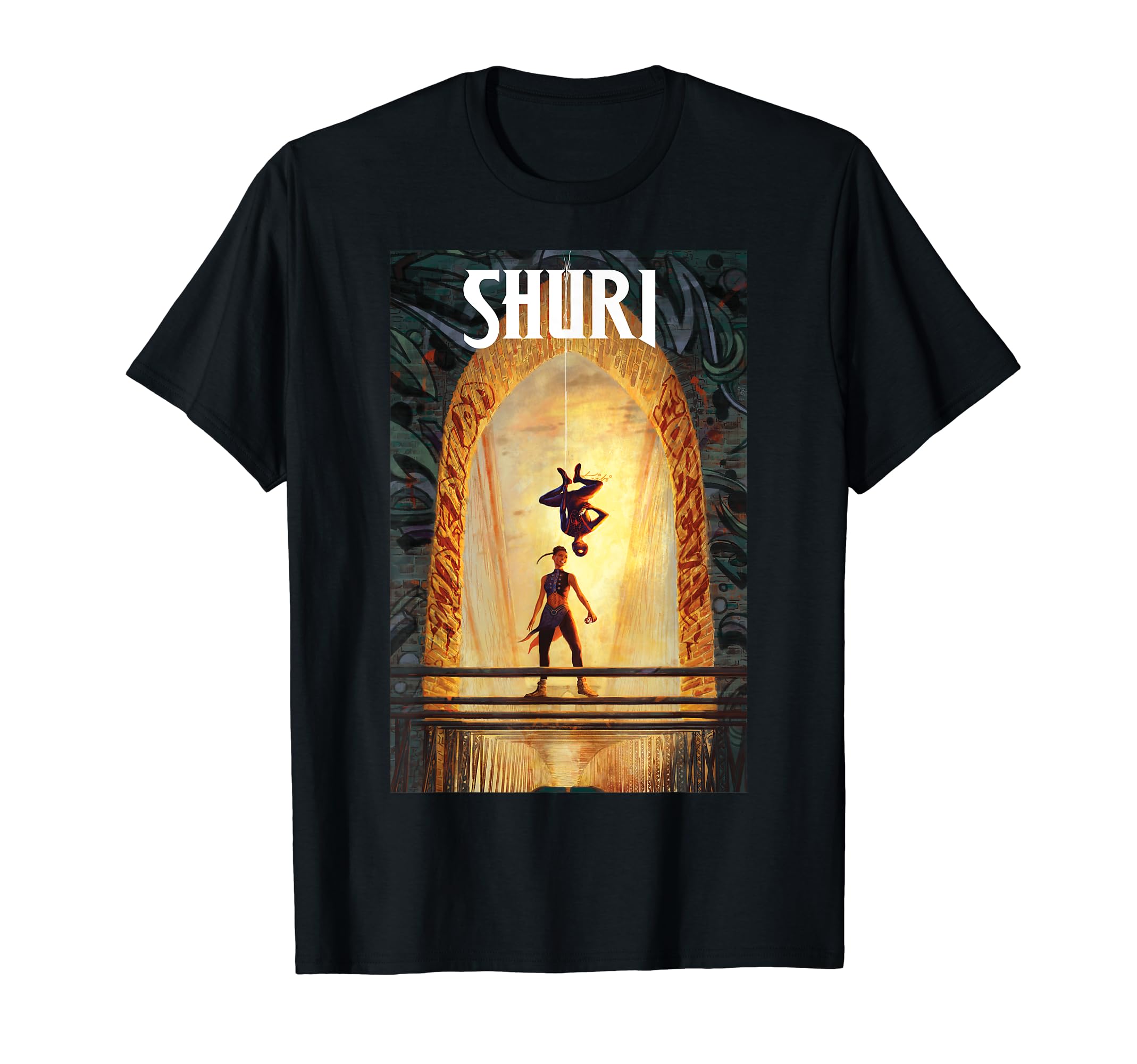 

Marvel Comixology Shuri and Spider-Man Comic Book Cover T-Shirt