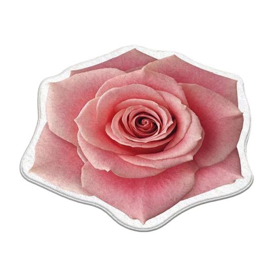 3D Flower Area Rug Absorbent Quick Dry Irregular Plush Floral Floor Mat Washable Non-slip Living Room Bedroom Bathroom Kitchen Decoration Carpet